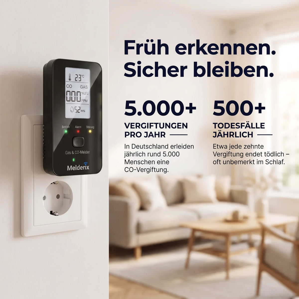 Melderix 4-in-1 CO-melder voor gezin & huisdieren