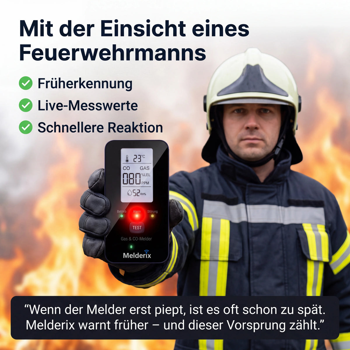 Melderix 4-in-1 CO-melder voor gezin & huisdieren